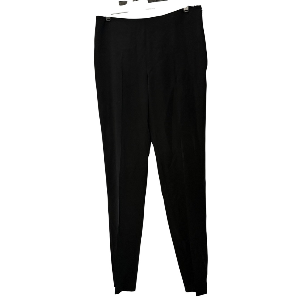 Akris‎ Silk Blend Tapered Trousers Pants Black Side Zip Slim Fit - 8